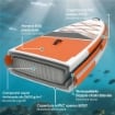 Tavola Sup Gonfiabile Stand Up Paddle Antiscivolo 320x82x15 cm, Arancione