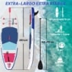 Sup Gonfiabile con Sedile, Pagaia e Accessori, in Plastica ed EVA, 305x89x15 cm, Blu Rosso Rosa