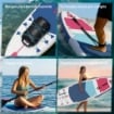 Sup Gonfiabile con Sedile, Pagaia e Accessori, in Plastica ed EVA, 305x89x15 cm, Blu Rosso Rosa