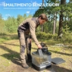 WC Portatile da Campeggio con 12 Pacchetti Coagulanti e 12 Sacchetti di Smaltimento, 42x46x43.5 cm, Grigio e Nero