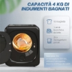 ASCIUGATRICE AD ARIA CARICO 4KG CON TIMER E PROGRAMMA SMART, IN ACCIAIO INOX E ABS, 48X40X56 CM, NERO