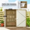 CASETTA DA GIARDINO PORTA ATTREZZI IN ACCIAIO GALVANIZZATO CON PORTA A BATTENTE, 100X104X160 CM, MARRONE CHIARO