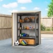 CASETTA DA GIARDINO PORTA ATTREZZI IN ACCIAIO GALVANIZZATO CON PORTA A BATTENTE, 100X104X160 CM, MARRONE CHIARO