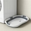 Vasca da Bagno per Cani, Vasca Pieghevole Portatile con Foro di Scarico, per Cani di Piccola Taglia e Cuccioli, Grigia