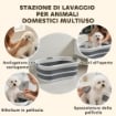 Vasca da Bagno per Cani, Vasca Pieghevole Portatile con Foro di Scarico, per Cani di Piccola Taglia e Cuccioli, Grigia