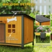 Cuccia per Cani da Esterno in Legno e Acciaio Anti-Morso, Tetto Apribile e Tenda per Porta, Giallo