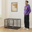 Gabbia per Cani Robusta, 94x60x64 cm, con Vassoio Rimovibile.