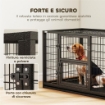 Gabbia per Cani Robusta, 94x60x64 cm, con Vassoio Rimovibile.