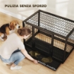 Gabbia per Cani Robusta, 94x60x64 cm, con Vassoio Rimovibile.