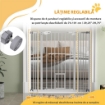 CANCELLINO PER CANI REGOLABILE ALTO CON PORTA PICCOLA E CHIUSURA AUTOMATICA, 74-101X104CM, BIANCO