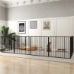 Box per Cani a 8 Pannelli Modulabili da Interno ed Esterno con 9 Picchetti, in Acciaio, 164x164x80 cm, Nero