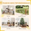 Box per Cani a 8 Pannelli Modulabili da Interno ed Esterno con 9 Picchetti, in Acciaio, 164x164x80 cm, Nero
