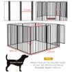 BOX PER CANI A 8 PANNELLI MODULABILI DA INTERNO ED ESTERNO CON 9 PICCHETTI, IN ACCIAIO, 164X164X100 CM, NERO