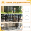 BOX PER CANI A 8 PANNELLI MODULABILI DA INTERNO ED ESTERNO CON 9 PICCHETTI, IN ACCIAIO, 164X164X100 CM, NERO