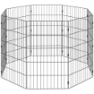 Recinto per Cani Recinto Espandibile Pieghevole in Metallo 50x80 cm Nero