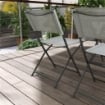 Set Tavolo e Sedie da Giardino 5pz con 4 Sedie Pieghevoli in Texteline Traspirante, Grigio