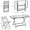 Set Tavolo e Sedie da Giardino 5pz con 4 Sedie Pieghevoli in Texteline Traspirante, Grigio