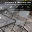 Set Tavolo e Sedie da Giardino 5pz con 4 Sedie Pieghevoli in Texteline Traspirante, Grigio