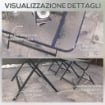 Set Tavolo e Sedie da Giardino 5pz con 4 Sedie Pieghevoli in Texteline Traspirante, Grigio