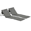 SET 2 SDRAIO PIEGHEVOLI REGOLABILI CON TASCA, 142X51X40 CM, GRIGIO