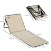 SET 2 SDRAIO PIEGHEVOLI REGOLABILI CON TASCA, 142X51X40 CM, BEIGE