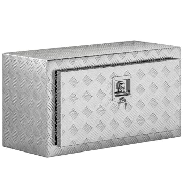 Cassetta degli Attrezzi Box Portautensili Alluminio 76x35.5x40.6cm Argento