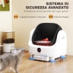 Lettiera per Gatti Autopulente con Design Aperto, Sensori di Sicurezza e Deodorante, Bianco