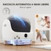 Lettiera per Gatti Autopulente con Design Aperto, Sensori di Sicurezza e Deodorante, Bianco