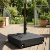 BASE PER OMBRELLONE A ROTELLE CON FRENI, CON ACQUA 40KG/SABBIA 61KG, PER PALI OMBRELLONI DA Ï35/38/48MM, NERO
