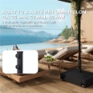 BASE PER OMBRELLONE A ROTELLE CON FRENI, CON ACQUA 40KG/SABBIA 61KG, PER PALI OMBRELLONI DA Ï35/38/48MM, NERO