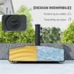 BASE PER OMBRELLONE A ROTELLE CON FRENI, CON ACQUA 40KG/SABBIA 61KG, PER PALI OMBRELLONI DA Ï35/38/48MM, NERO