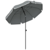 OMBRELLONE DA SPIAGGIA INCLINABILE CON ANCORA E BORSA, Ï150X185 CM, GRIGIO SCURO