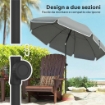 OMBRELLONE DA SPIAGGIA INCLINABILE CON ANCORA E BORSA, Ï150X185 CM, GRIGIO SCURO