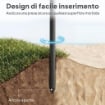 OMBRELLONE DA SPIAGGIA INCLINABILE CON ANCORA E BORSA, Ï150X185 CM, GRIGIO SCURO