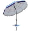 Ombrellone da Spiaggia con Tavolino e Portabicchieri, in Metallo e Poliestere, Ï198x214 cm, Multicolore