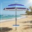 Ombrellone da Spiaggia con Tavolino e Portabicchieri, in Metallo e Poliestere, Ï198x214 cm, Multicolore