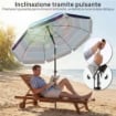 Ombrellone da Spiaggia con Tavolino e Portabicchieri, in Metallo e Poliestere, Ï198x214 cm, Multicolore