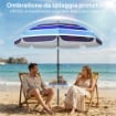 Ombrellone da Spiaggia con Tavolino e Portabicchieri, in Metallo e Poliestere, Ï198x214 cm, Multicolore