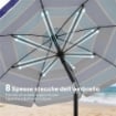 Ombrellone da Spiaggia con Tavolino e Portabicchieri, in Metallo e Poliestere, Ï198x214 cm, Multicolore