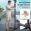 Ombrellone da Giardino 3x3m Decentrato con Base a Croce e Copertura, in Alluminio, Cachi