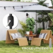Ombrellone da Giardino 3x3 m Inclinabile con Apertura a Manovella, in Metallo e Poliestere, Grigio