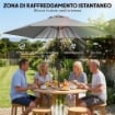 Ombrellone da Giardino 3x3 m Inclinabile con Apertura a Manovella, in Metallo e Poliestere, Grigio