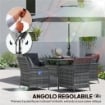 Ombrellone da Giardino 3x3 m Inclinabile con Apertura a Manovella, in Metallo e Poliestere, Grigio