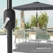 OMBRELLONE RETTANGOLARE DA GIARDINO 3X2 M CON MANOVELLA, IN METALLO E POLIESTERE, GRIGIO SCURO