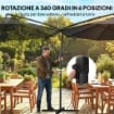 Ombrellone da Giardino a Sbalzo Regolabile, 3x3m, Nero