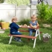 Set Tavolo da Picnic per Bambini 3-8 Anni con Panche in Legno, 89x79x50 cm, Marrone