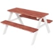 Set Tavolo da Picnic per Bambini 3-8 Anni con Panche in Legno, 89x79x50 cm, Marrone