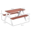 Set Tavolo da Picnic per Bambini 3-8 Anni con Panche in Legno, 89x79x50 cm, Marrone