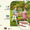 Set Tavolo da Picnic per Bambini 3-8 Anni con Panche in Legno, 89x79x50 cm, Marrone