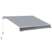 TENDA DA SOLE PER ESTERNO AVVOLGIBILE A MANOVELLA IN METALLO E ALLUMINIO, 395X245 CM, GRIGIO